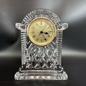 Waterford Crystal Lismore Carriage Clock Quartz Mantel Desk Tabletop Vintage